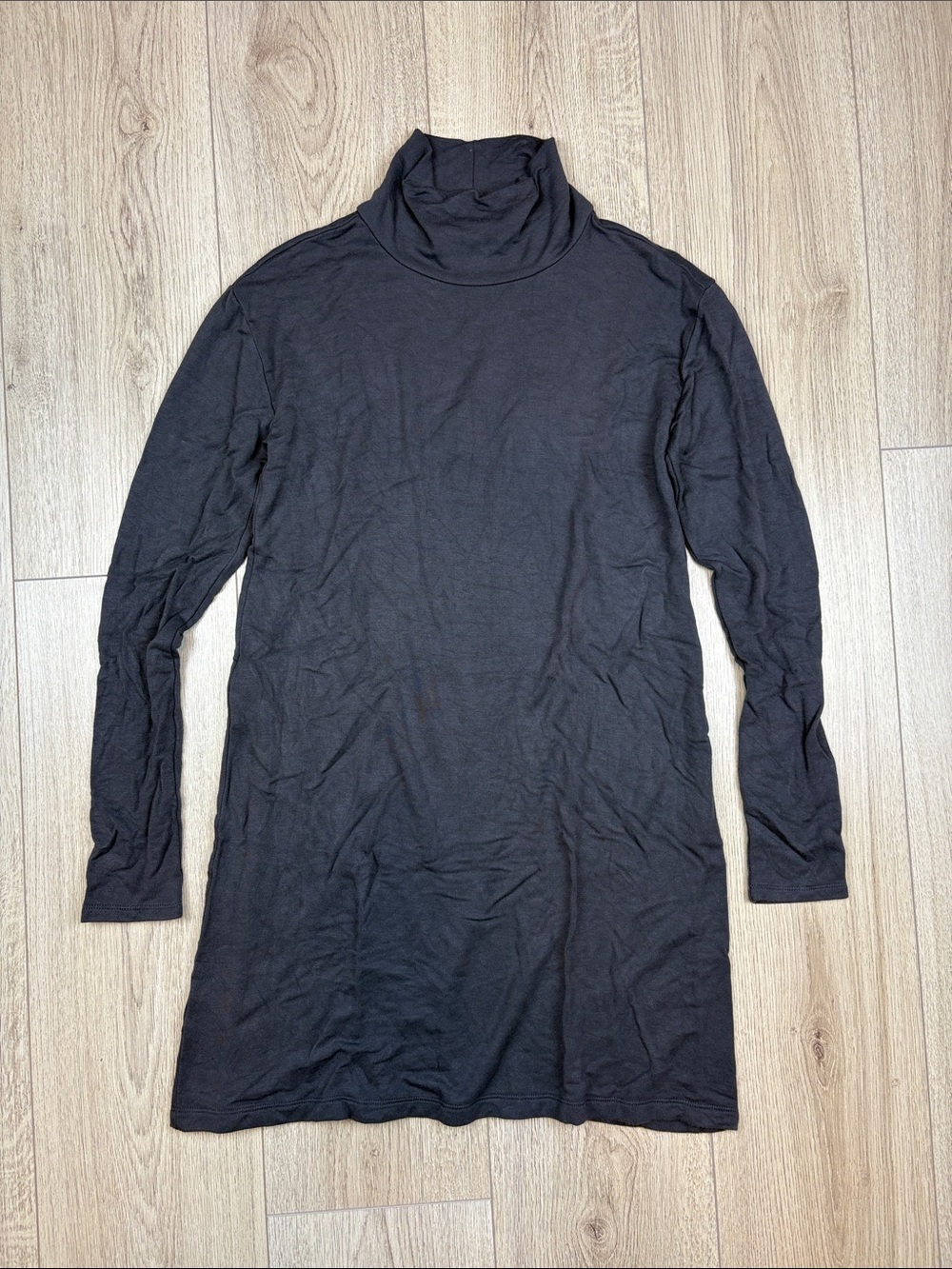 LOFT Dark Grey Long Sleeve Turtleneck Mini Dress Size S